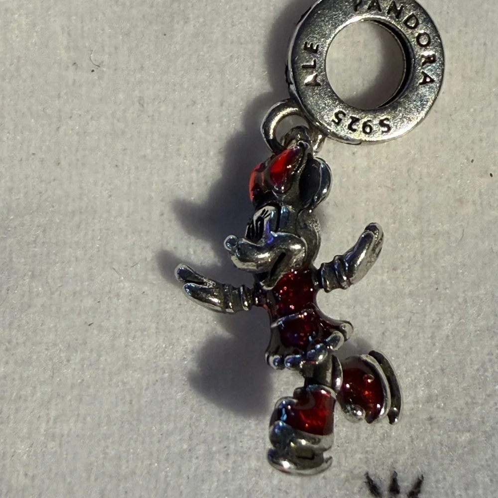 Pandora Silver and Red Minnie Mouse Charm
